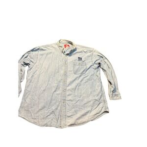 NY Giants NFL Denim Button Up Shirt Men's 2XL Long Sleeve Vintage cotton faded